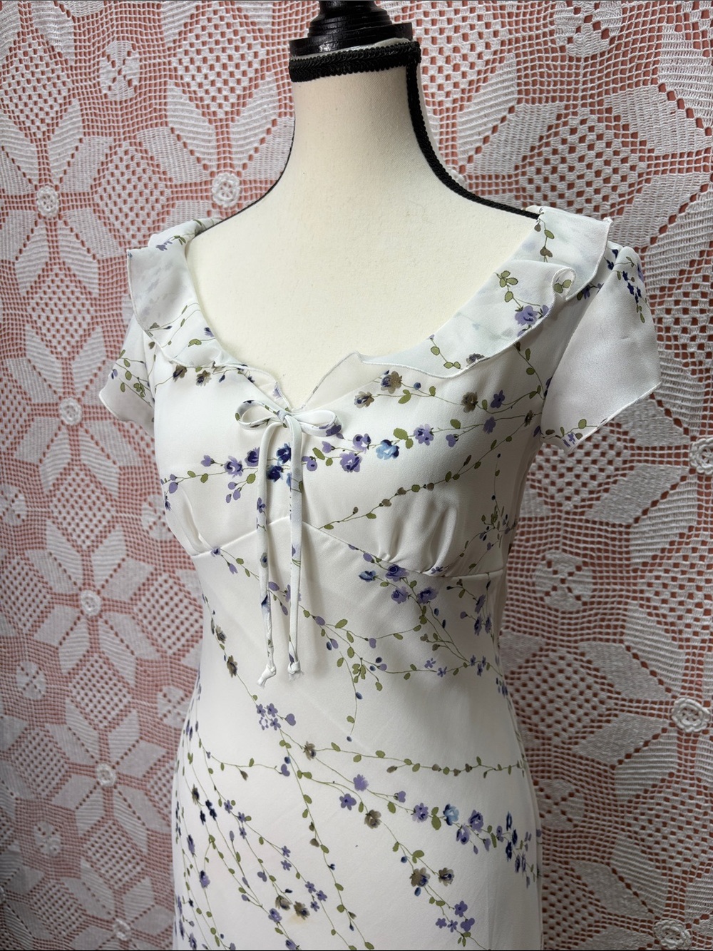 Just Choon Floral Ruffle Midi Dress Size 5 - Picture 2 of 11
